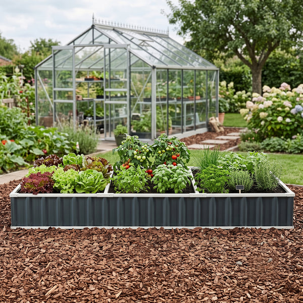 Jardinière surélevée Albrandswaard 258 x 90 x 30 cm anthracite [en.casa]