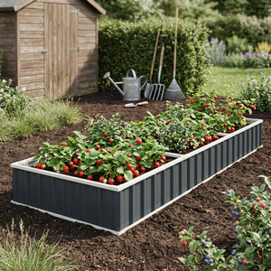 Jardinière surélevée Albrandswaard 258 x 90 x 30 cm anthracite [en.casa]
