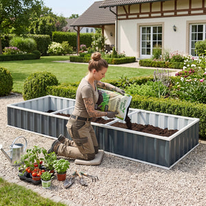 Jardinière surélevée Albrandswaard 258 x 90 x 30 cm anthracite [en.casa]
