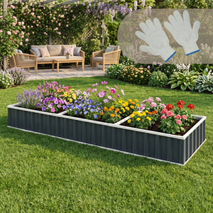 Jardinière surélevée Albrandswaard 258 x 90 x 30 cm anthracite [en.casa]