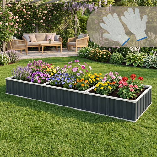 Jardinière surélevée Albrandswaard 258 x 90 x 30 cm anthracite [en.casa]