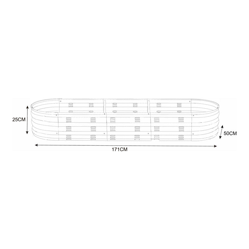 Croquis coté Jardinière surélevée Alfedena acier galvanisé anthracite casa.pro