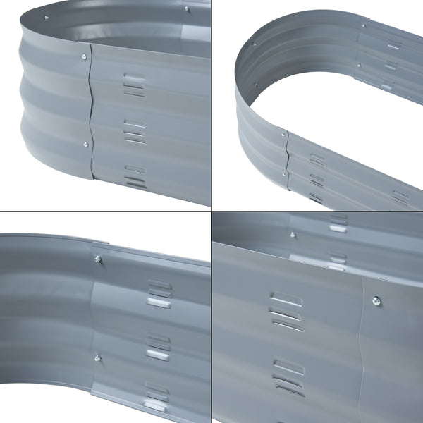 Jardinière surélevée Alfedena acier galvanisé anthracite casa.pro