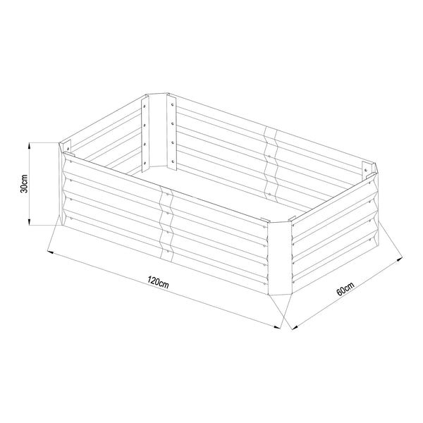 Plantenbak Celano verhoogde moestuinbak verzinkt staal zilverkleurig [en.casa]