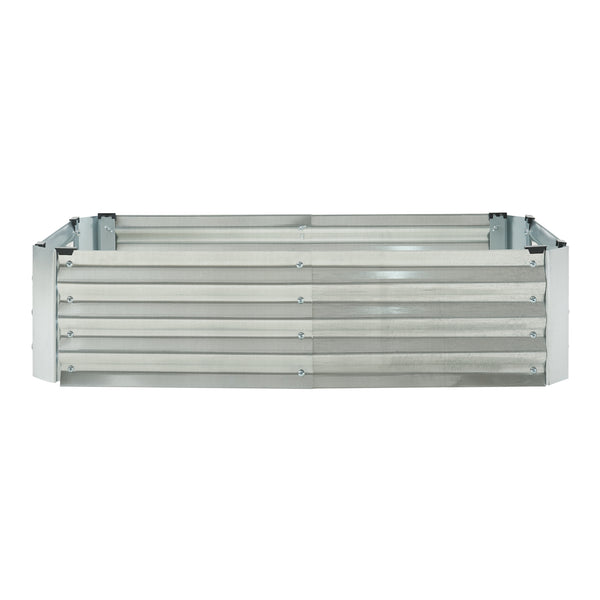 Plantenbak Celano verhoogde moestuinbak verzinkt staal zilverkleurig [en.casa]