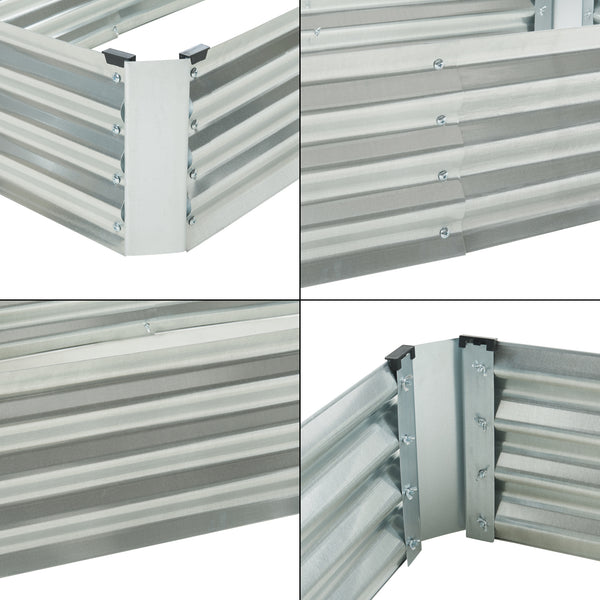 Plantenbak Celano verhoogde moestuinbak verzinkt staal zilverkleurig [en.casa]