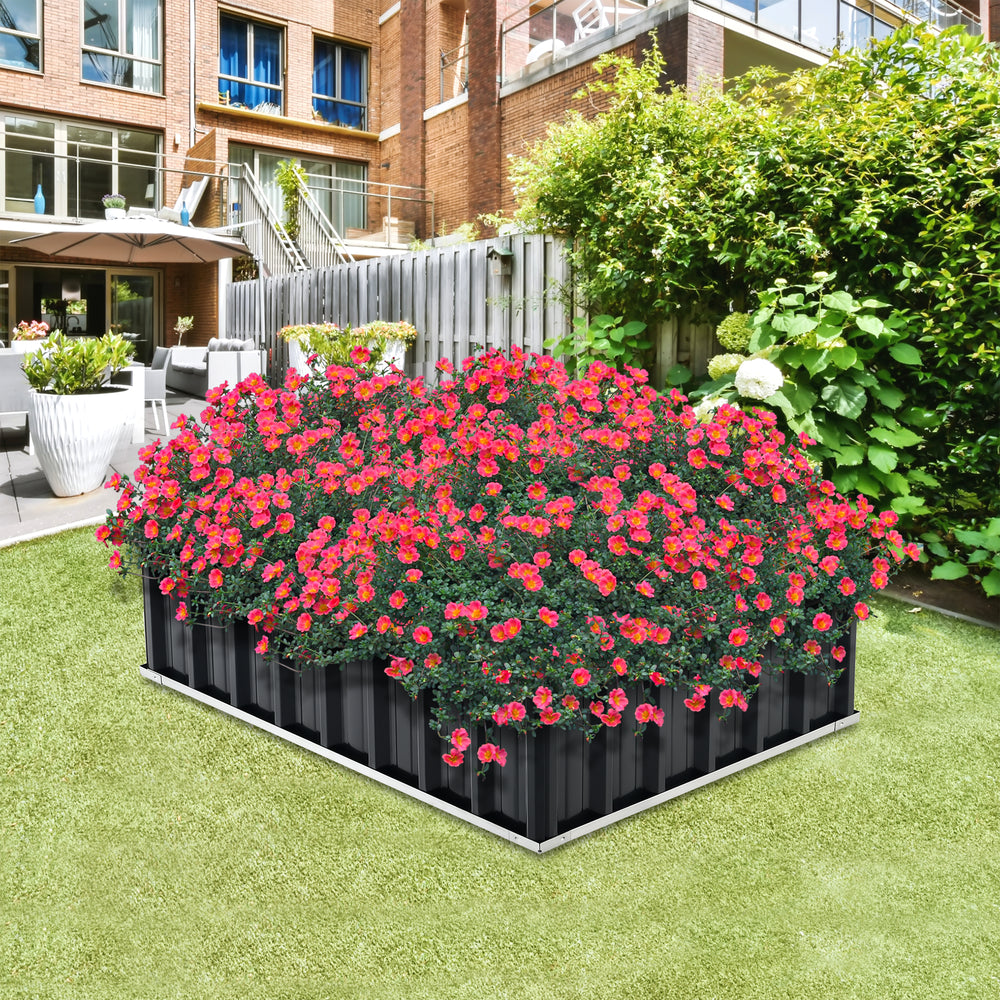 Pflanzbeet Zevenaar Staal Antracietgrijs in verschillende maten [en.casa] - premiumXL