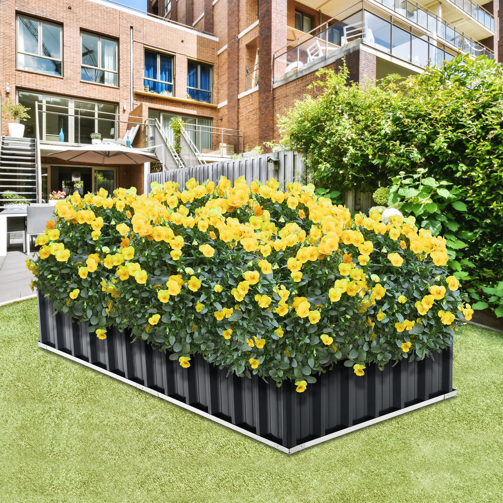 Pflanzbeet Zevenaar Staal Antracietgrijs in verschillende maten [en.casa] - premiumXL