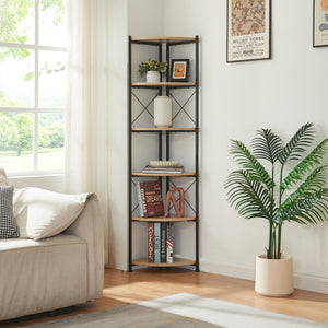 Étagère à plantes Ulfborg 6 étagères 160x30x30 cm Noir/Aspect chêne [en.casa] - premiumXL