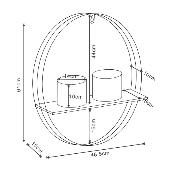 [en.casa] Plantenrek Vestby met bloempot metaal - 2 varianten