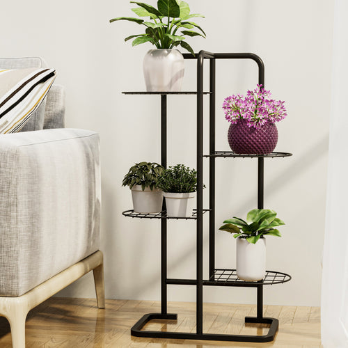 Bloemenstandaard Pedersöre 83x52x25cm Zwart [en.casa] - premiumXL