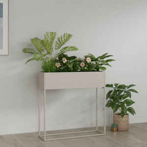 Porte-plantes surélevé Joensuu acier 80 x 80 x 25 cm noir [en.casa]