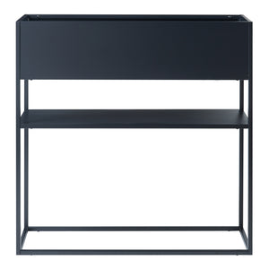 Porte-plantes surélevé Joensuu acier 80 x 80 x 25 cm noir [en.casa]