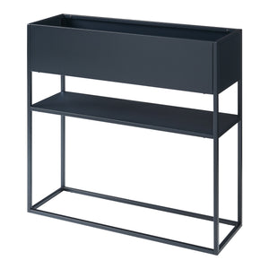 Porte-plantes surélevé Joensuu acier 80 x 80 x 25 cm noir [en.casa]