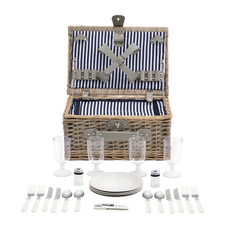 Maatschets [casa.pro]® Picknickmand voor 2 of 4 personen - incl. inhoud - verschillende kleurren