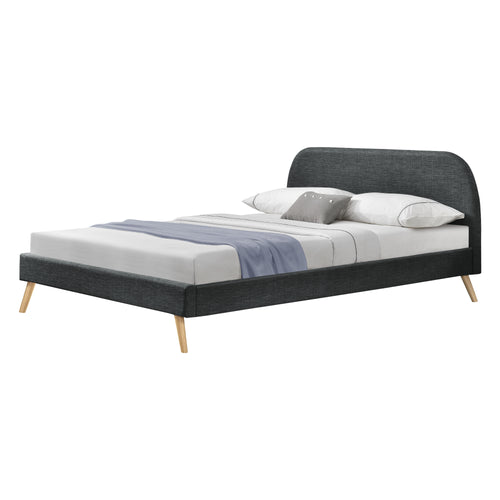 Lit Rembourré Robuste avec Sommier à Lattes Lit Double Solide Confortable Corium
