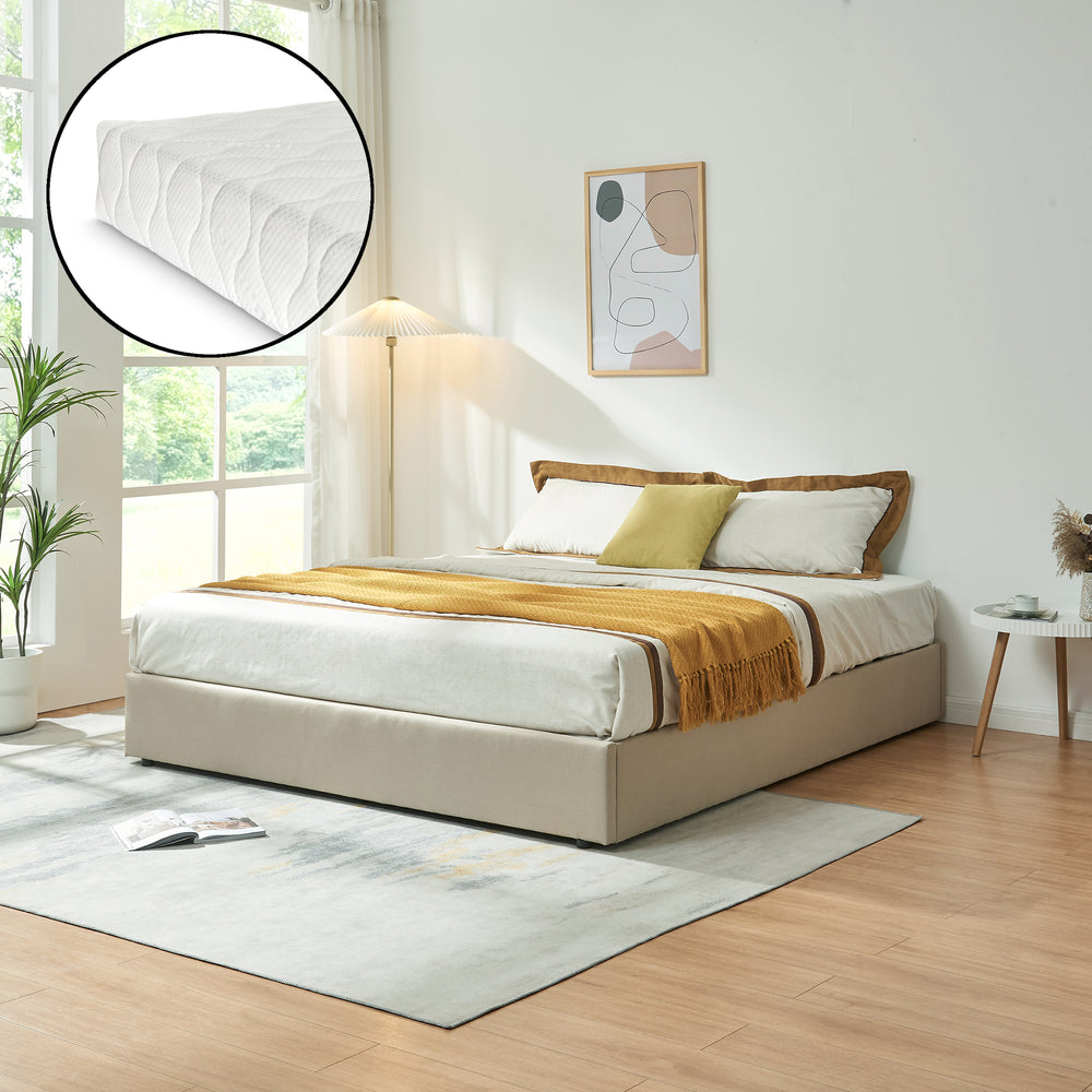 Lit coffre Nola avec matelas [en.casa]
