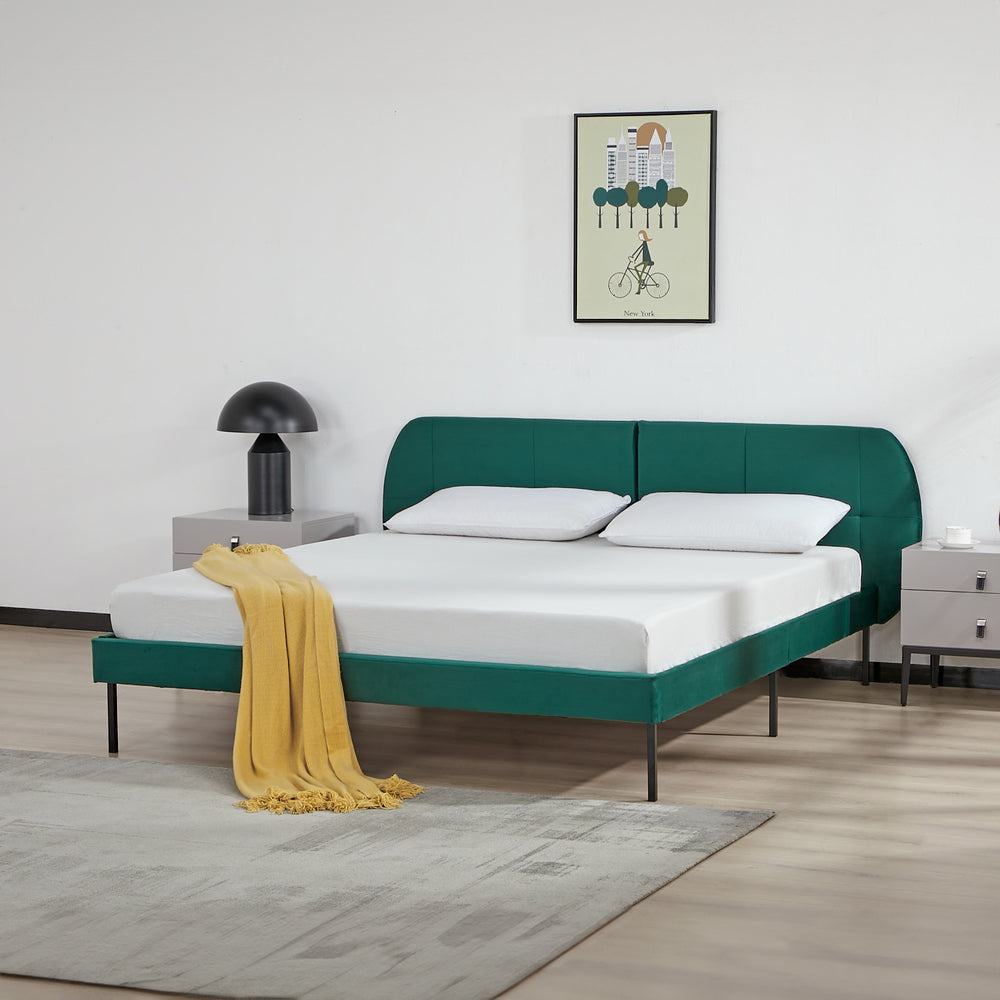 Gestoffeerd bed Porvoo met bedbodem [en.casa]