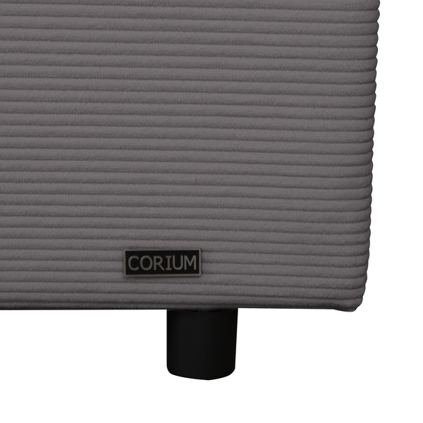 Lit coffre Juva rembourré avec velours côtelé Corium  