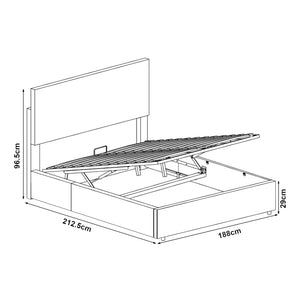 Lit coffre Juva rembourré avec velours côtelé Corium  