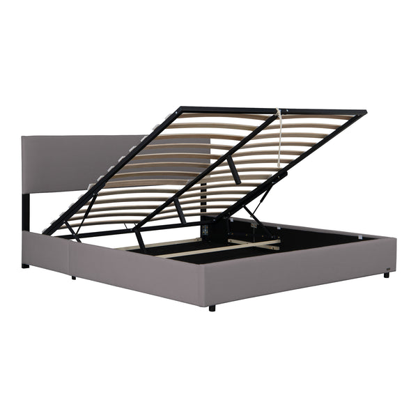 Lit coffre Juva rembourré avec velours côtelé Corium  