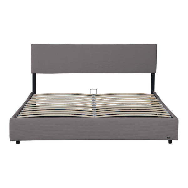 Lit coffre Juva rembourré avec velours côtelé Corium  