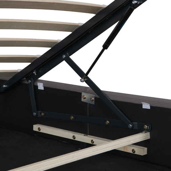 Lit coffre Juva rembourré avec velours côtelé Corium  