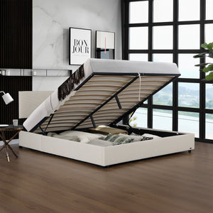 Lit capitonné Juva avec matelas à mousse froid 