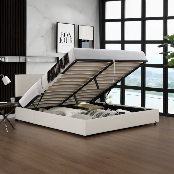 Lit capitonné Juva avec matelas à mousse froid 