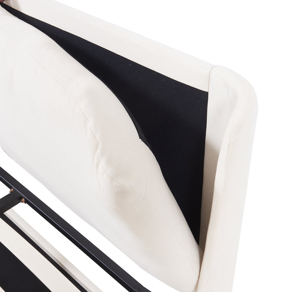 Lit double Lunner avec matelas à mousse froid [en.casa]