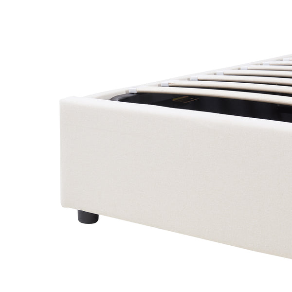 Lit double Lunner avec matelas à mousse froid [en.casa]