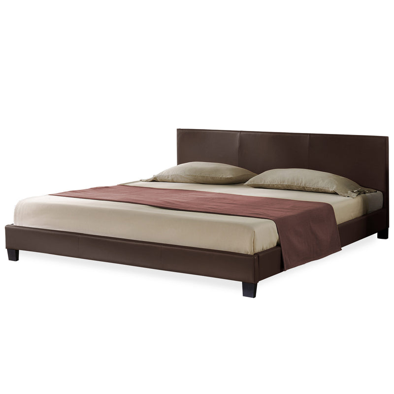 Croquis coté Corium sommier tapissier avec matelas (140 / 160 / 180 / 200x200cm)(7 couleurs)(mousse froide) - avec cuir-synthétique / housse cuir-synthétique / modèrne / avec  sommier à lattes /