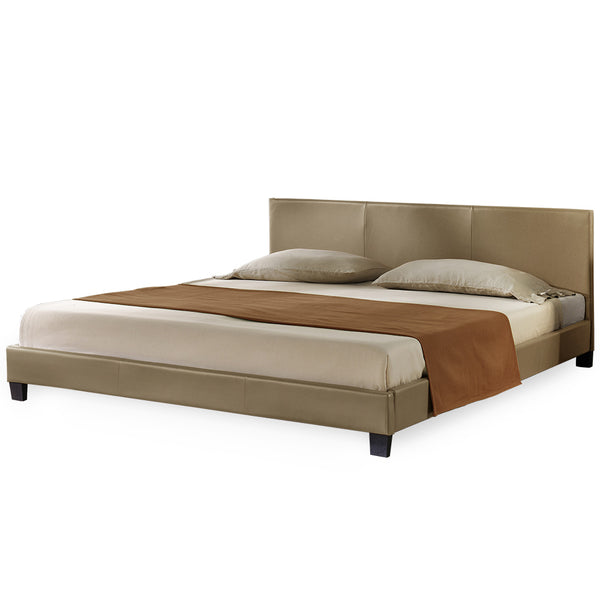 Corium sommier tapissier avec matelas (140 / 160 / 180 / 200x200cm)(7 couleurs)(mousse froide) - avec cuir-synthétique / housse cuir-synthétique / modèrne / avec  sommier à lattes /