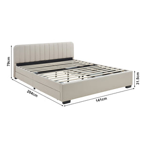 Bed Nofrenna bedframe met bedbodem en 4 bedlades [en.casa] 