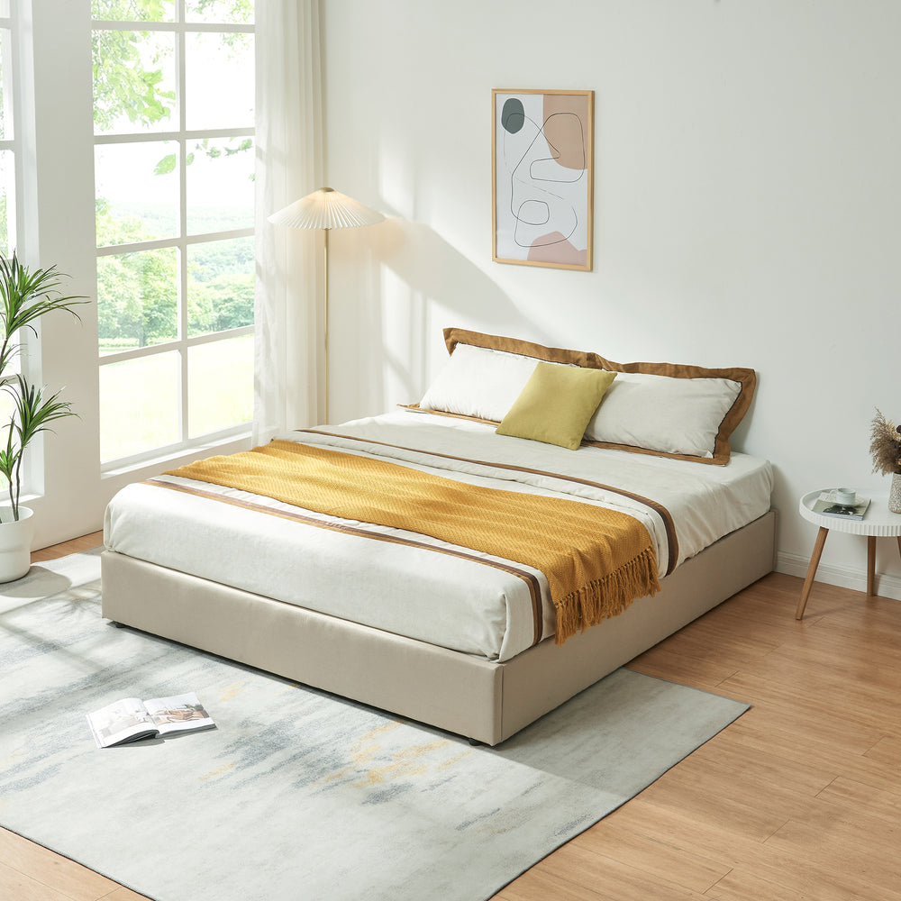 Tweepersoonsbed Nola met bedbodem en matras [en.casa]