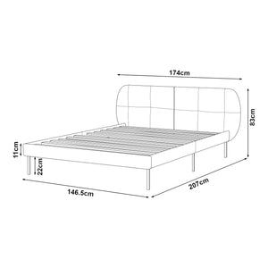 Lit capitonné Porvoo avec matelas à mousse froid [en.casa]