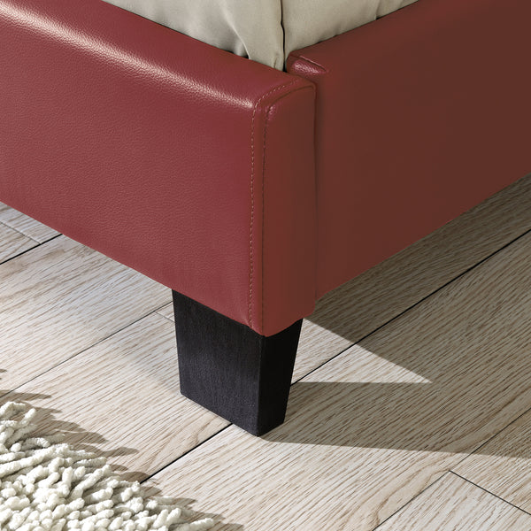 Corium sommier tapissier avec matelas (140 / 160 / 180 / 200x200cm)(7 couleurs)(mousse froide) - avec cuir-synthétique / housse cuir-synthétique / modèrne / avec  sommier à lattes /