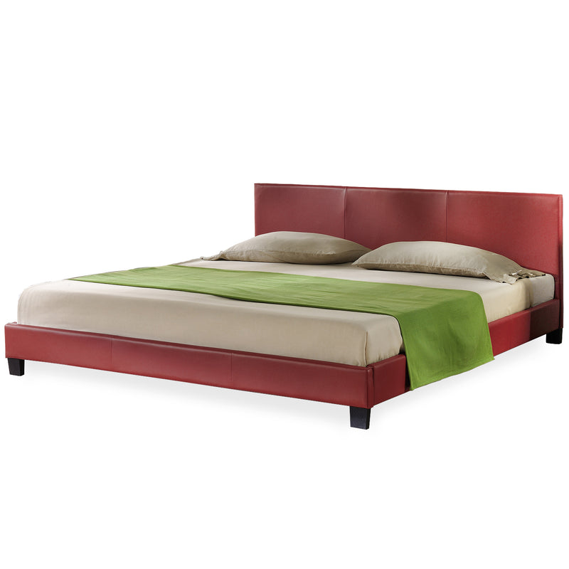 Croquis coté Corium sommier tapissier avec matelas (140 / 160 / 180 / 200x200cm)(7 couleurs)(mousse froide) - avec cuir-synthétique / housse cuir-synthétique / modèrne / avec  sommier à lattes /