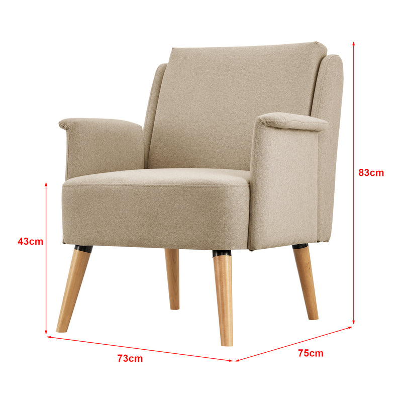 Croquis coté Fauteuil de salon Edling 83 x 73 x 75 cm [en.casa]