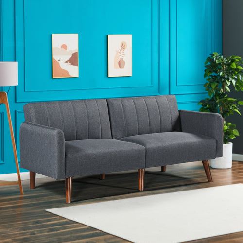 Slaapbank Malå met slaapfunctie 175x70x72 cm Grijs [en.casa] - premiumXL