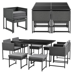 Salon de Jardin pour 8 Personnes Tarragona avec Coussins plusieurs couleurs [en.casa]