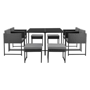 Salon de Jardin pour 8 Personnes Tarragona avec Coussins plusieurs couleurs [en.casa]