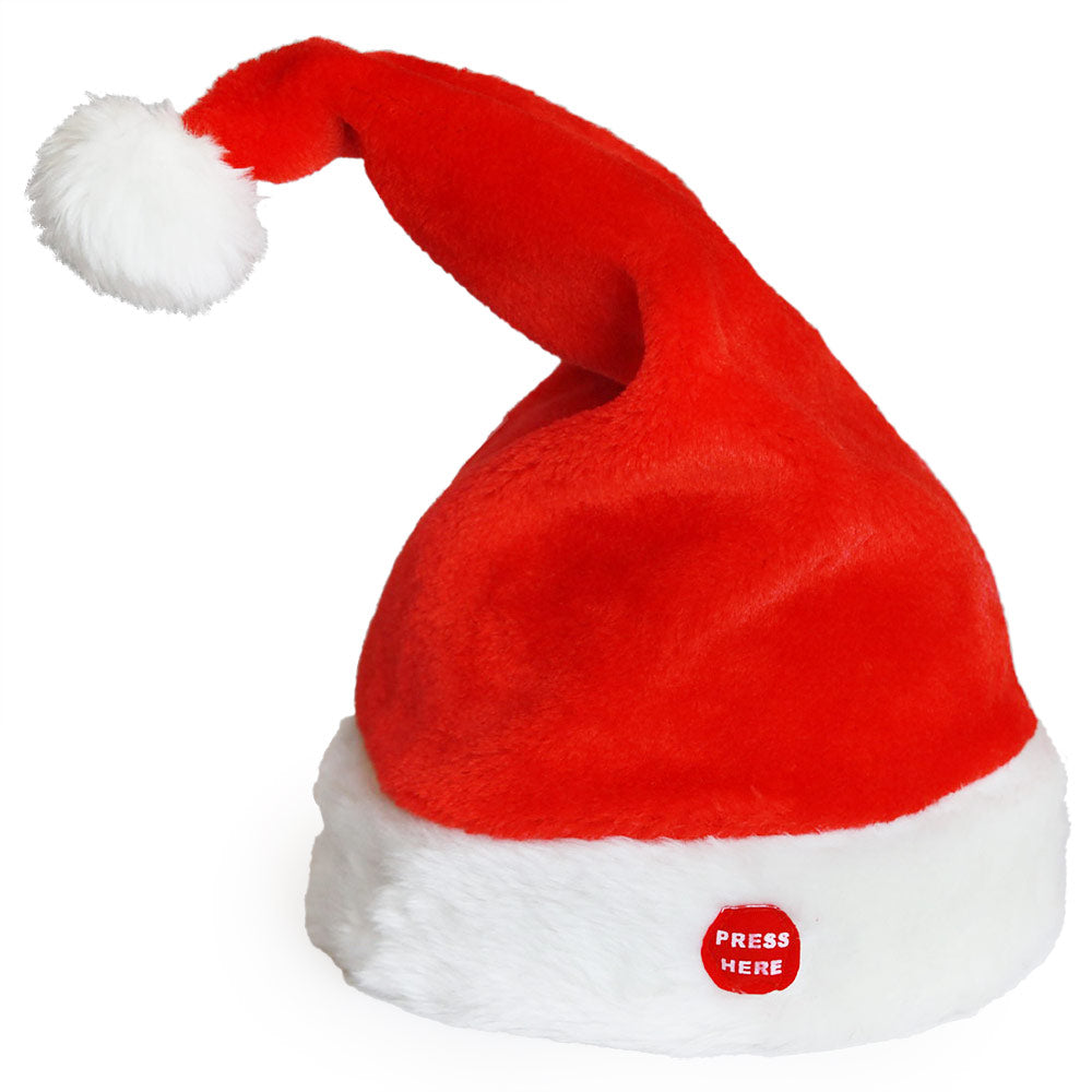 Dansende en zingende kerstmuts elektrisch 39xØ22 cm [lux.pro]