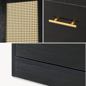Kledingkast Larundi 216x80x52 cm met 4 deuren [en.casa]