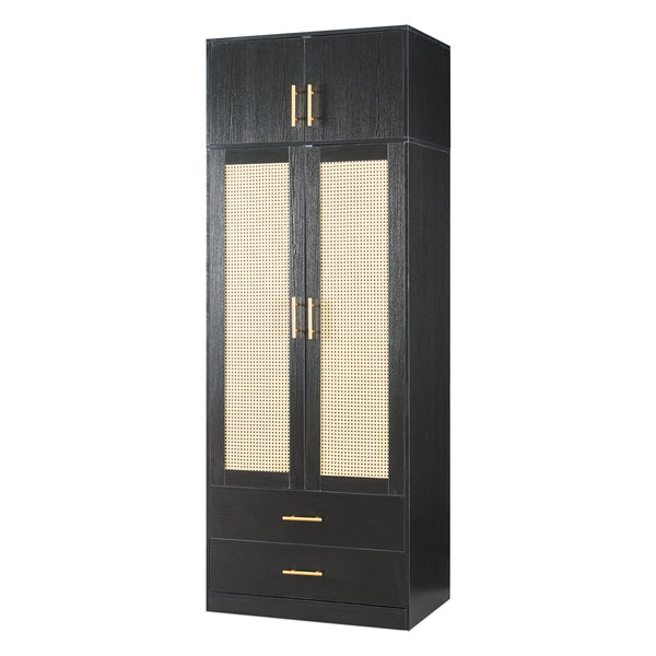 Kledingkast Larundi 216x80x52 cm met 4 deuren [en.casa]
