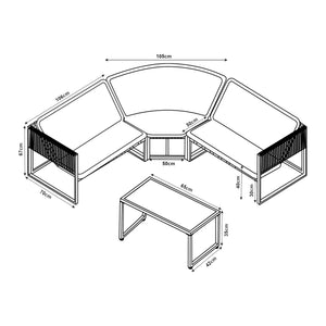 Loungeset Karg tuinset met kussens casa.pro