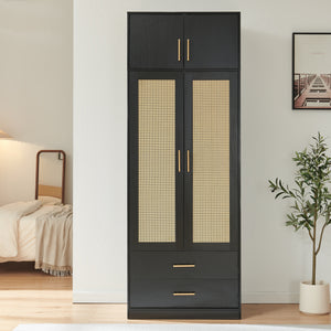 Kledingkast Larundi 216x80x52 cm met 4 deuren [en.casa]