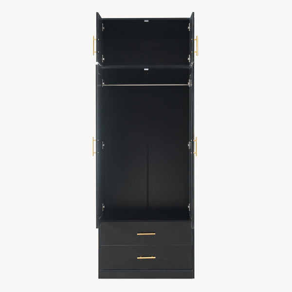 Kledingkast Larundi 216x80x52 cm met 4 deuren [en.casa]