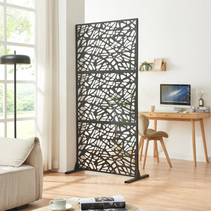 Indoor Trennwand Poskind Stahl 200x100x50 cm Zwart [casa.pro] - premiumXL