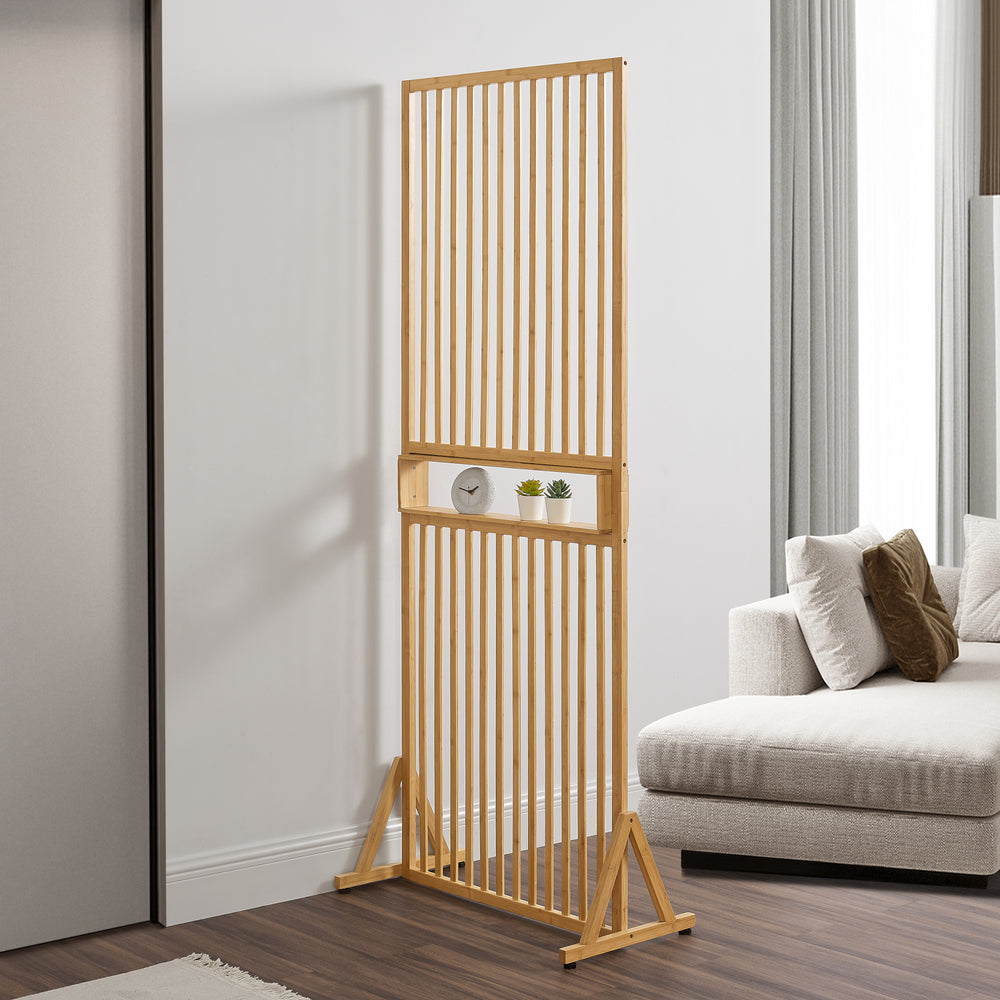 Raumteiler Fron 197x75,5x40 cm Bamboe [en.casa] - premiumXL